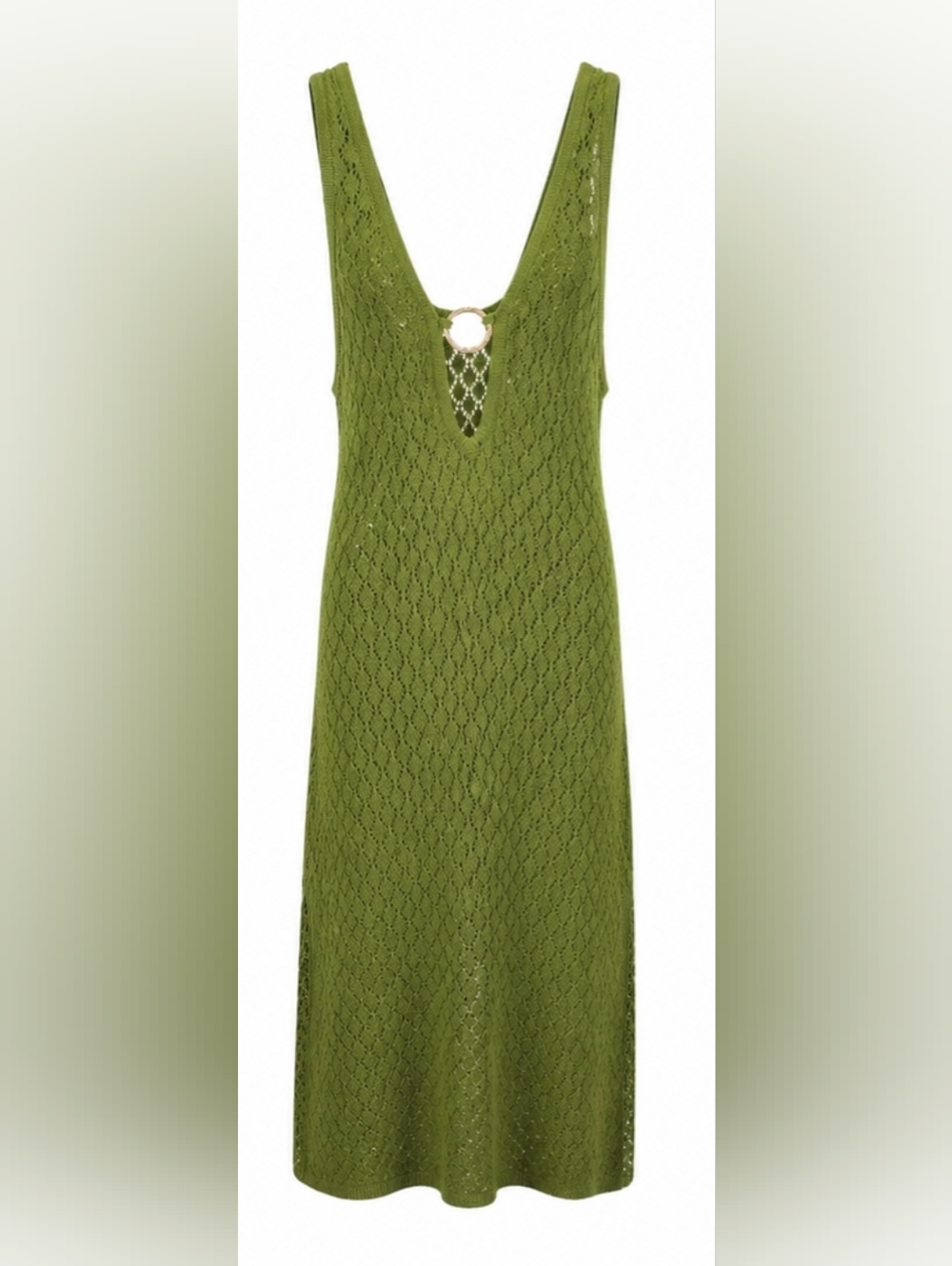 Shade & Shore Olive Openwork Knit Cover Up